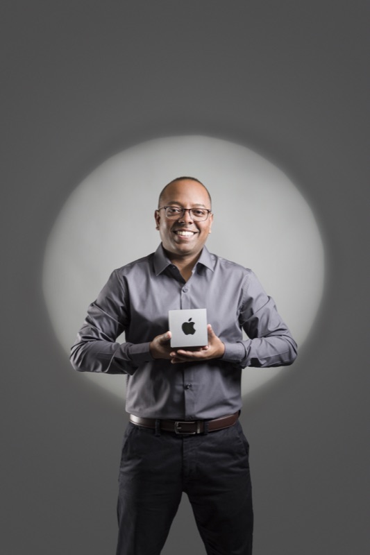 Bijoy Thangaraj holding the Apple Design Award