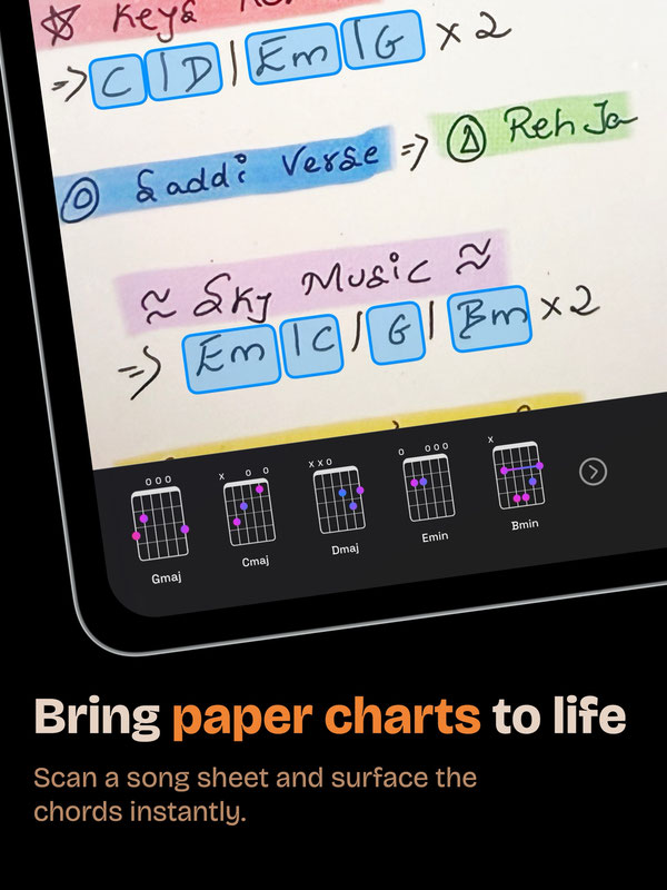 Bring Paper Chord Charts to Life on iPad