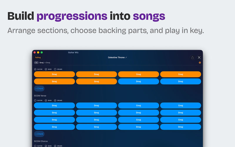 Build Progressions into Songs on Mac