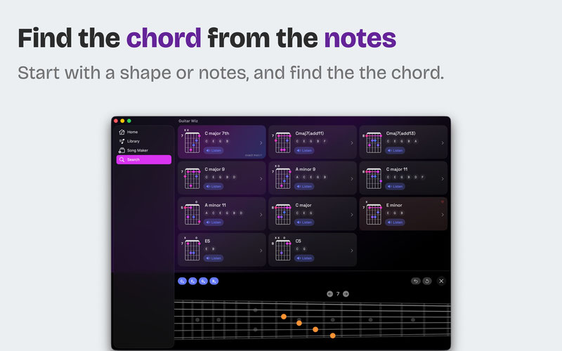Find the Chord from the Notes on Mac