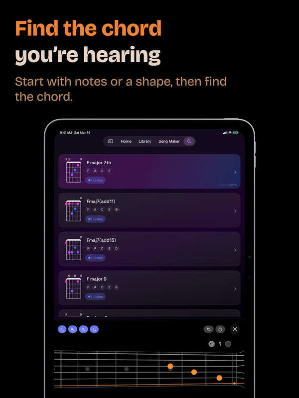 Find the Chord You Are Hearing on iPad