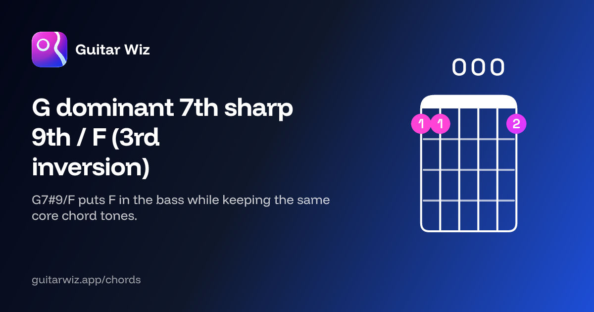 G Sharp 7 Notes G dominant 7th sharp 9th / F (3rd inversion) Guitar Chord: Notes ...